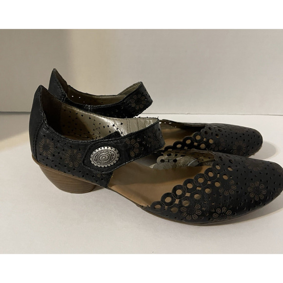 Rieker antistress women's shoes Mary Jane Black leather upper size EU 40/ US 9.5 - Picture 5 of 16